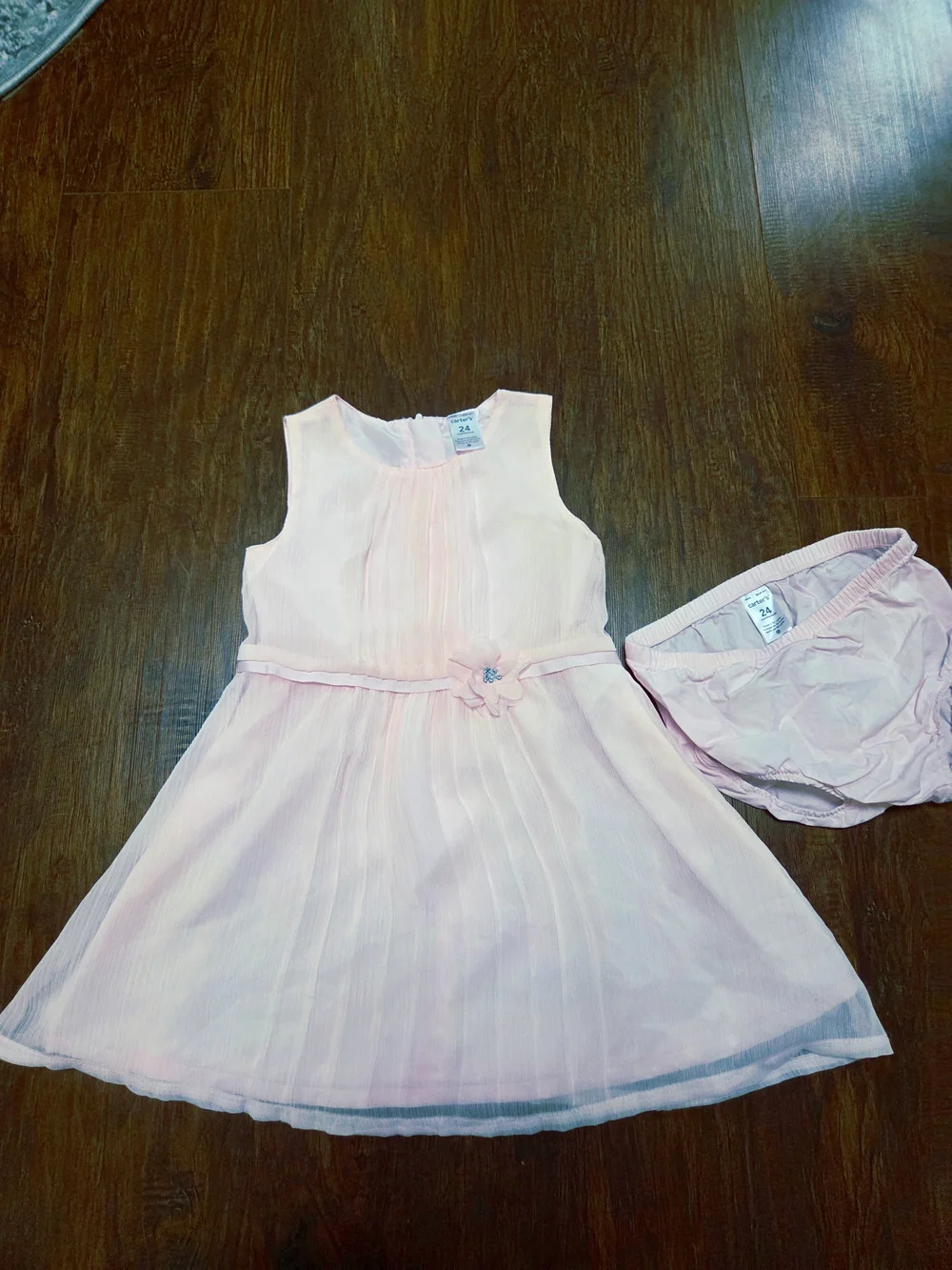 Carter's Light Pink Pleated Sleeveless Dress with Bloomers